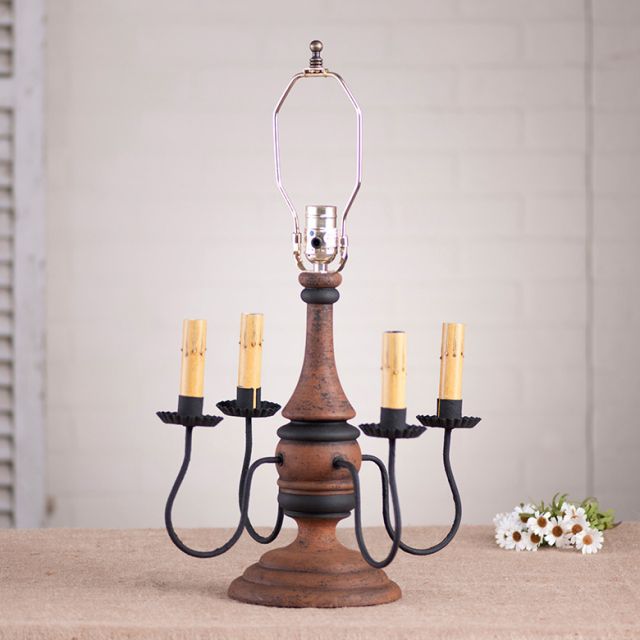 Jamestown wood table lamp base in hartford pumpkin primitive finish