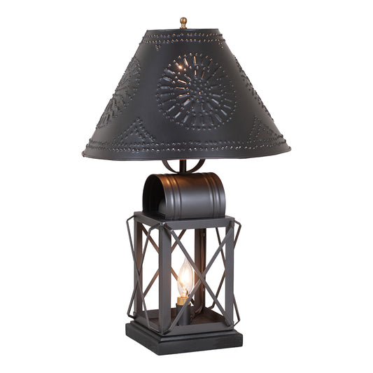 Keeping Room Lamp in Smokey Black with Metal Chisel Shade