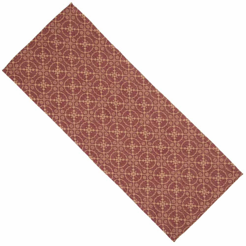 Marshfield Jacquard Table Runner Barn Red