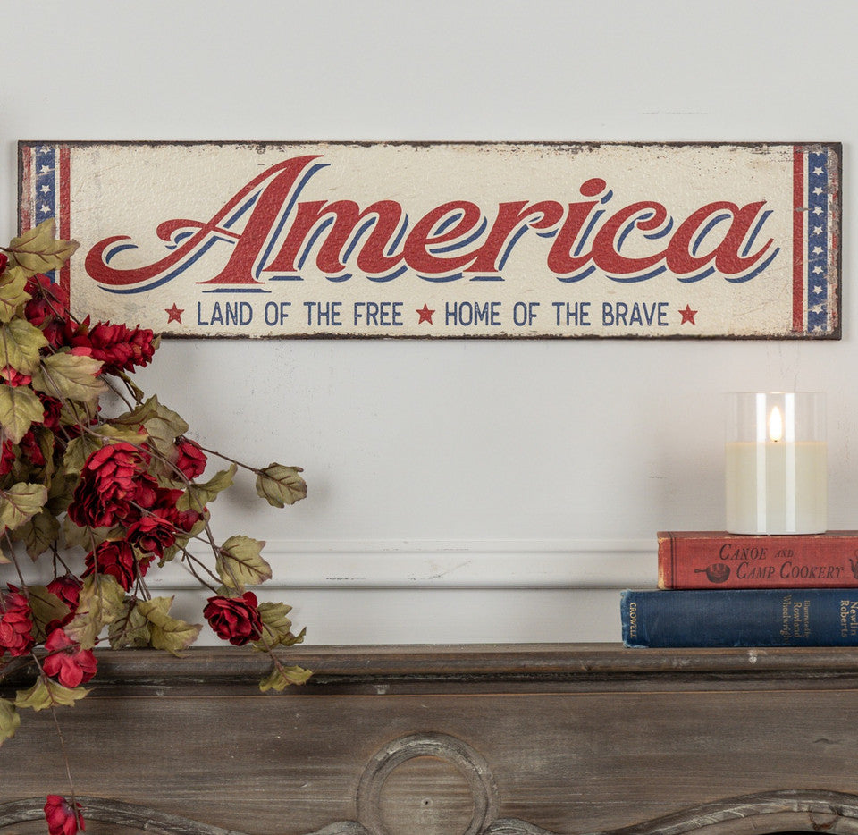 24" AMERICA METAL SIGN
