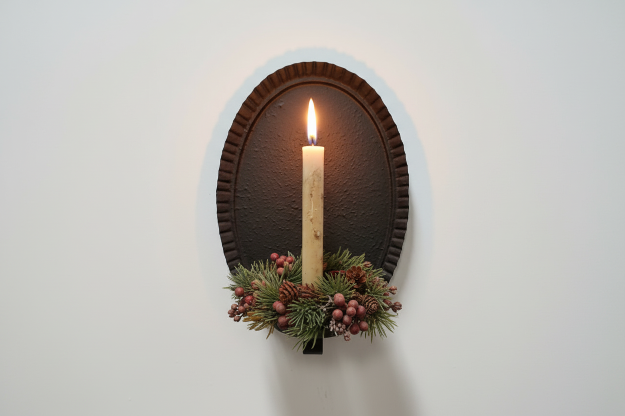 Oval Tinner's Sconce Textured Black