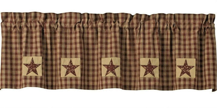 Sturbridge Wine Star Patch Lined Valance