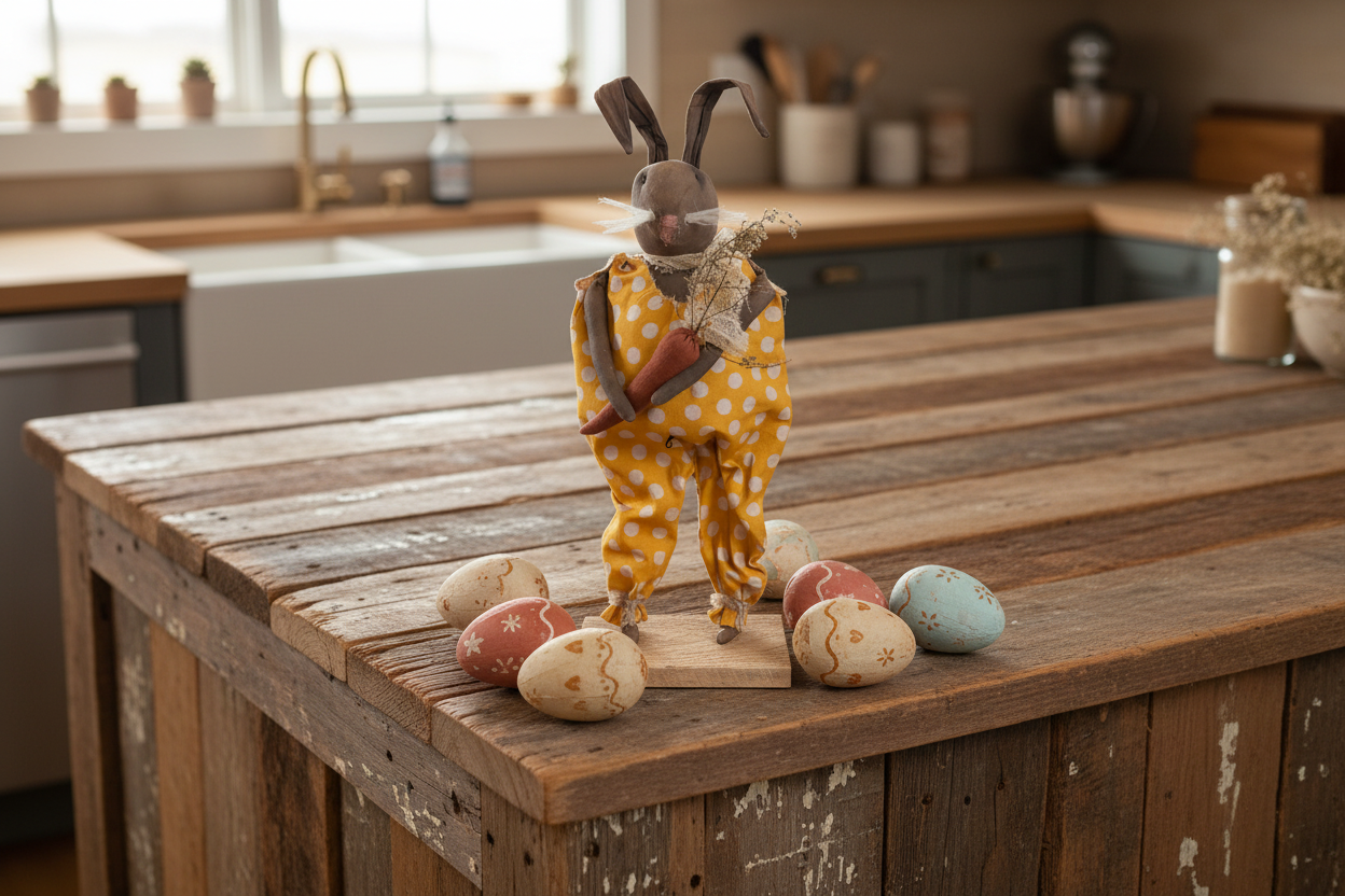 Primitive Bunny Holding Carrot