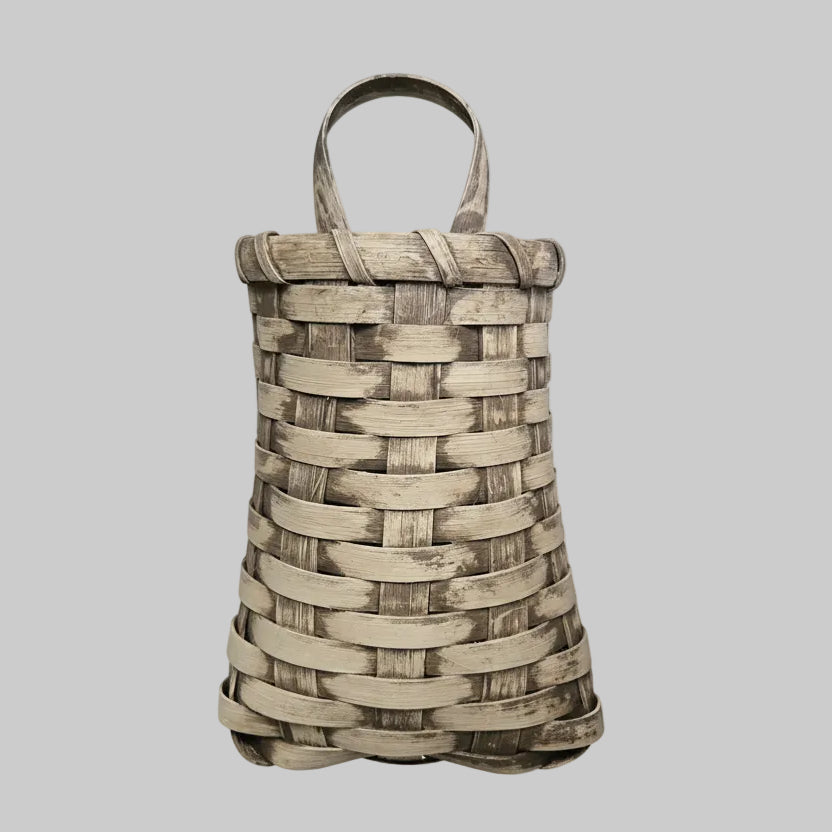 Woven basket on a wooden surface