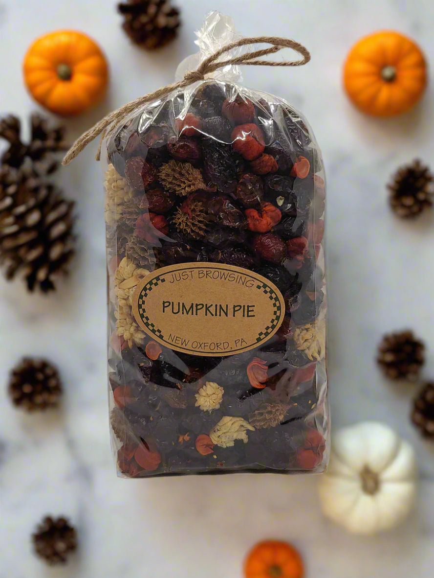Bag of pumpkin pie spice mix with a label on a white background
