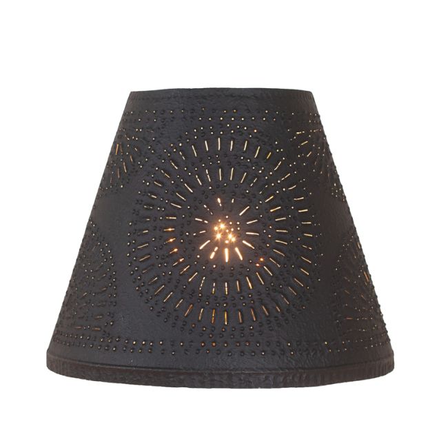 Punched Tin 12-Inch Empire Shade with Chisel Design in Textured Black