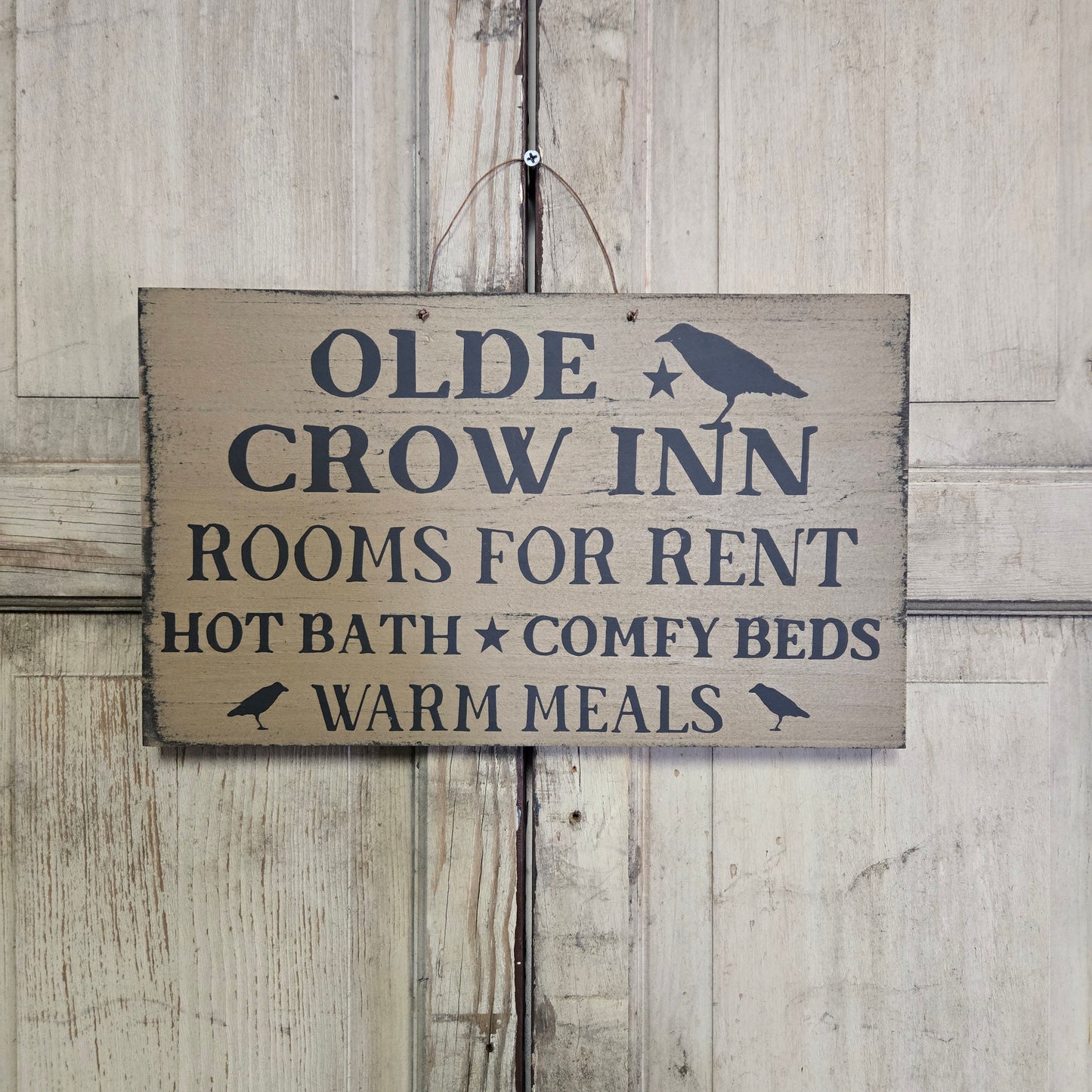 Olde Crow Inn Wood Sign