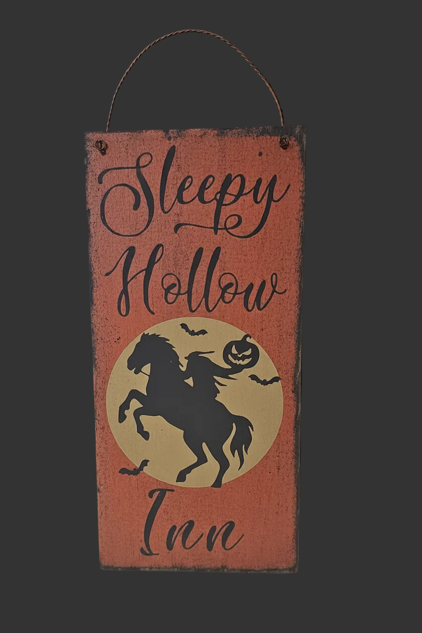 Sleepy Hollow Inn Primitive Wood Sign