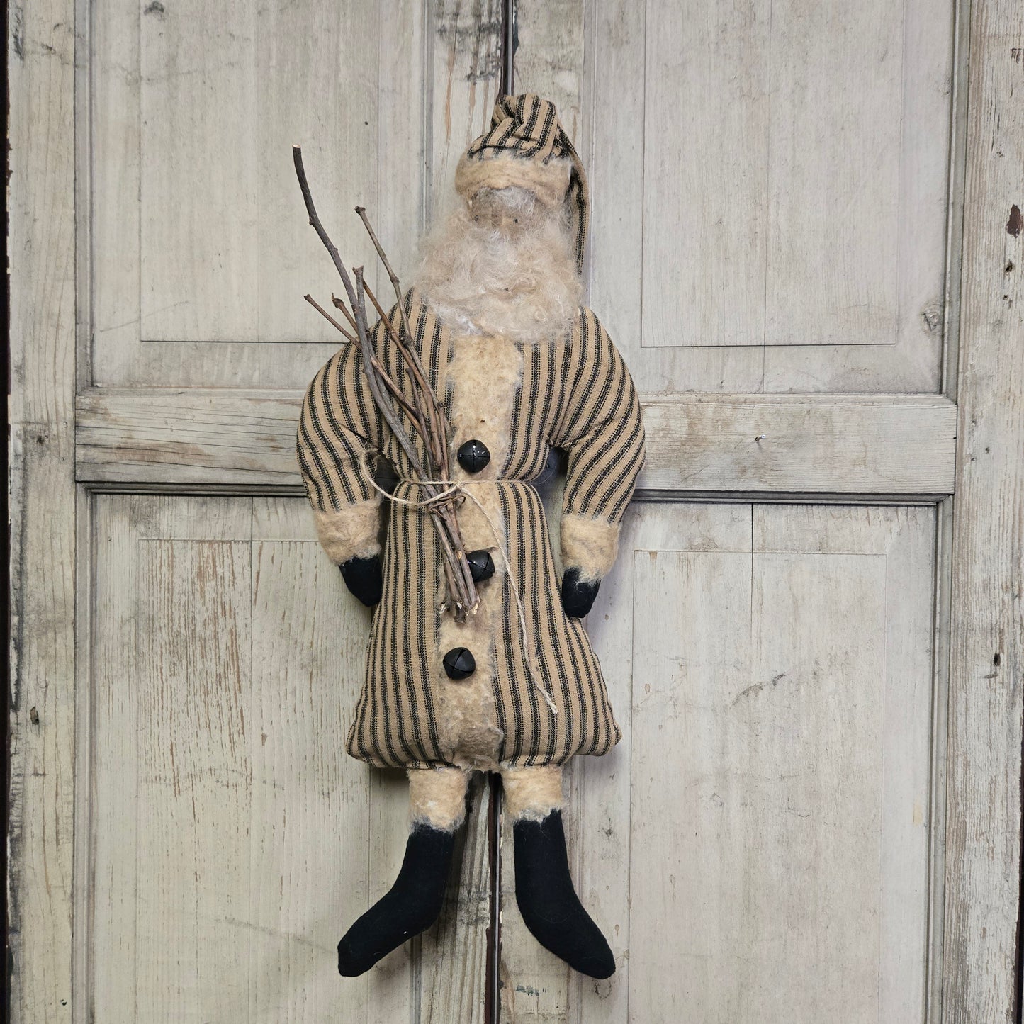 Santa with Sticks and Black Ticking Outfit