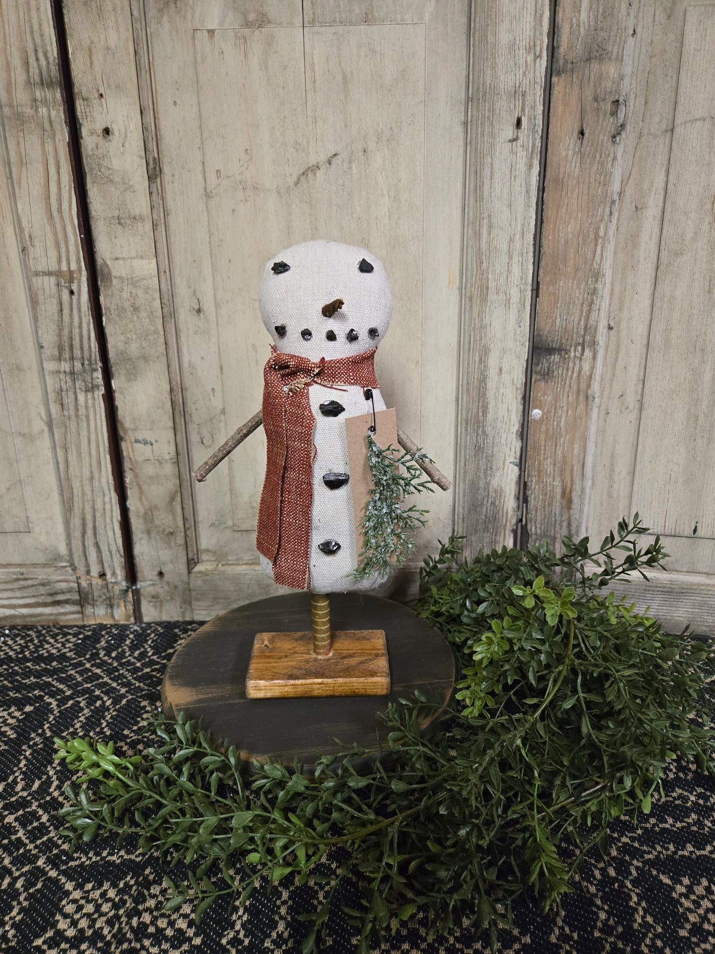 Primitive Snowman with Stick Arms