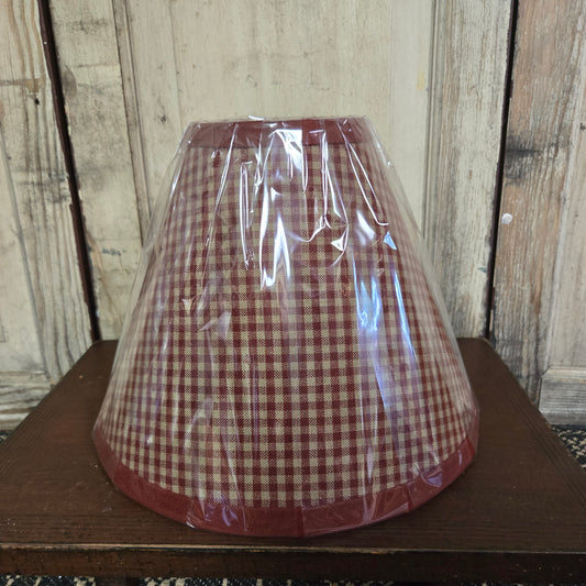 10" Burgundy Small Check Lampshade