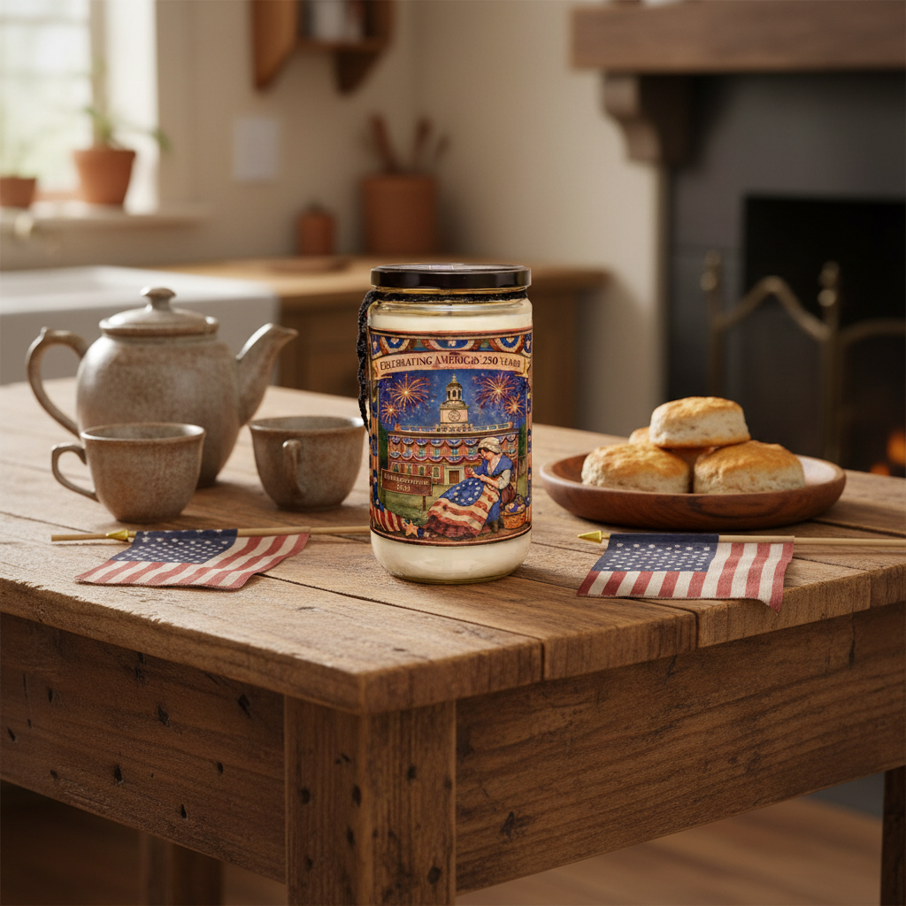Liberty Tea and Birthday Biscuits Mason Jar Candle 28 Ounce
