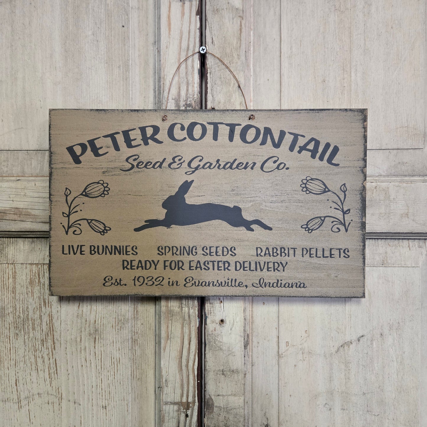 Peter Cottontail Wood Sign