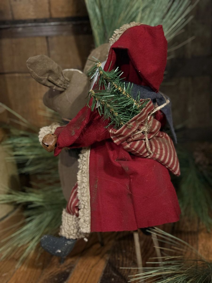Primitive Santa on Deer