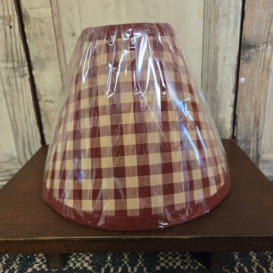 10" Burgundy Large Check Lampshade