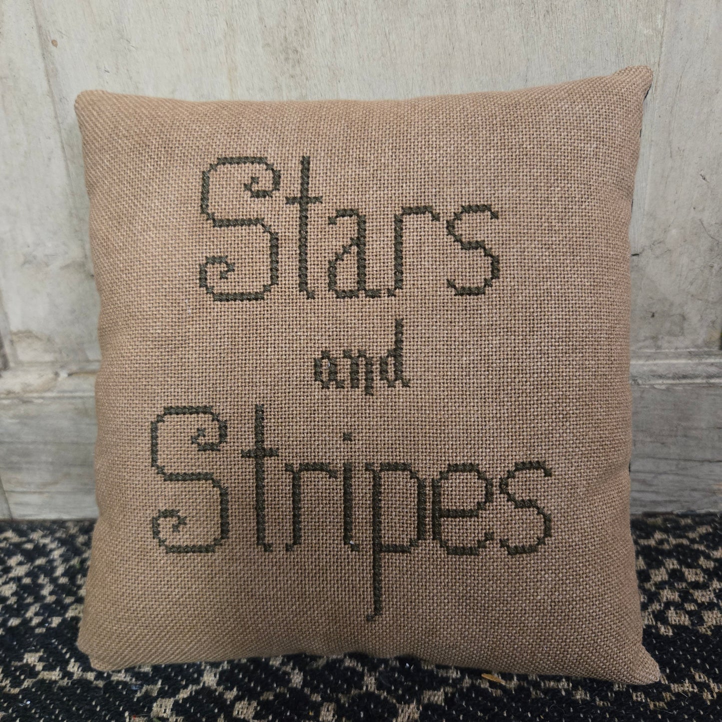 Collection of Primitive Summer and Americana Cross Stitch Pillows