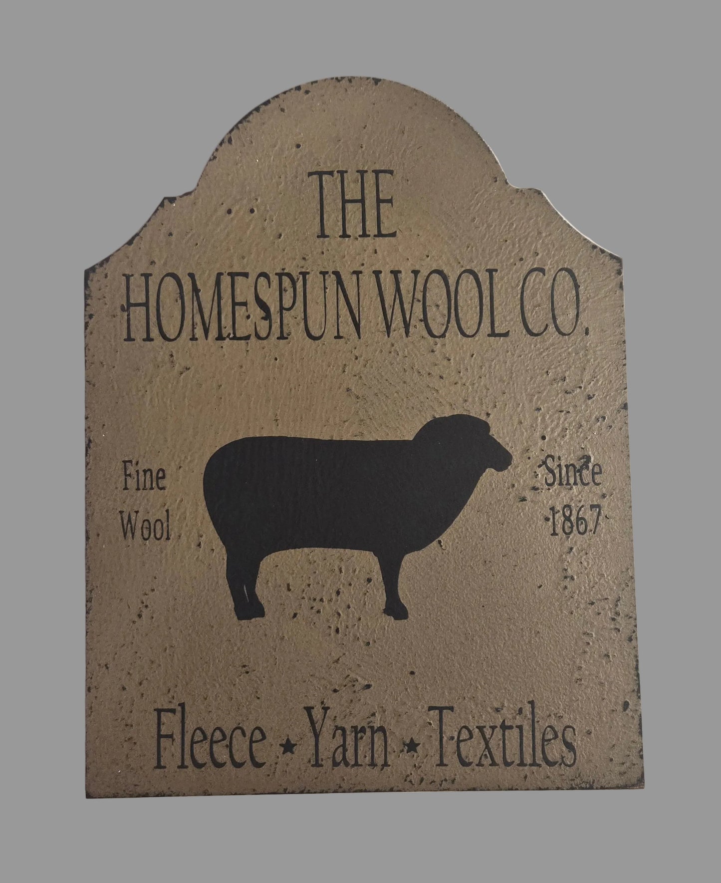 The Homespun Wool Co Primitive Wood Sign