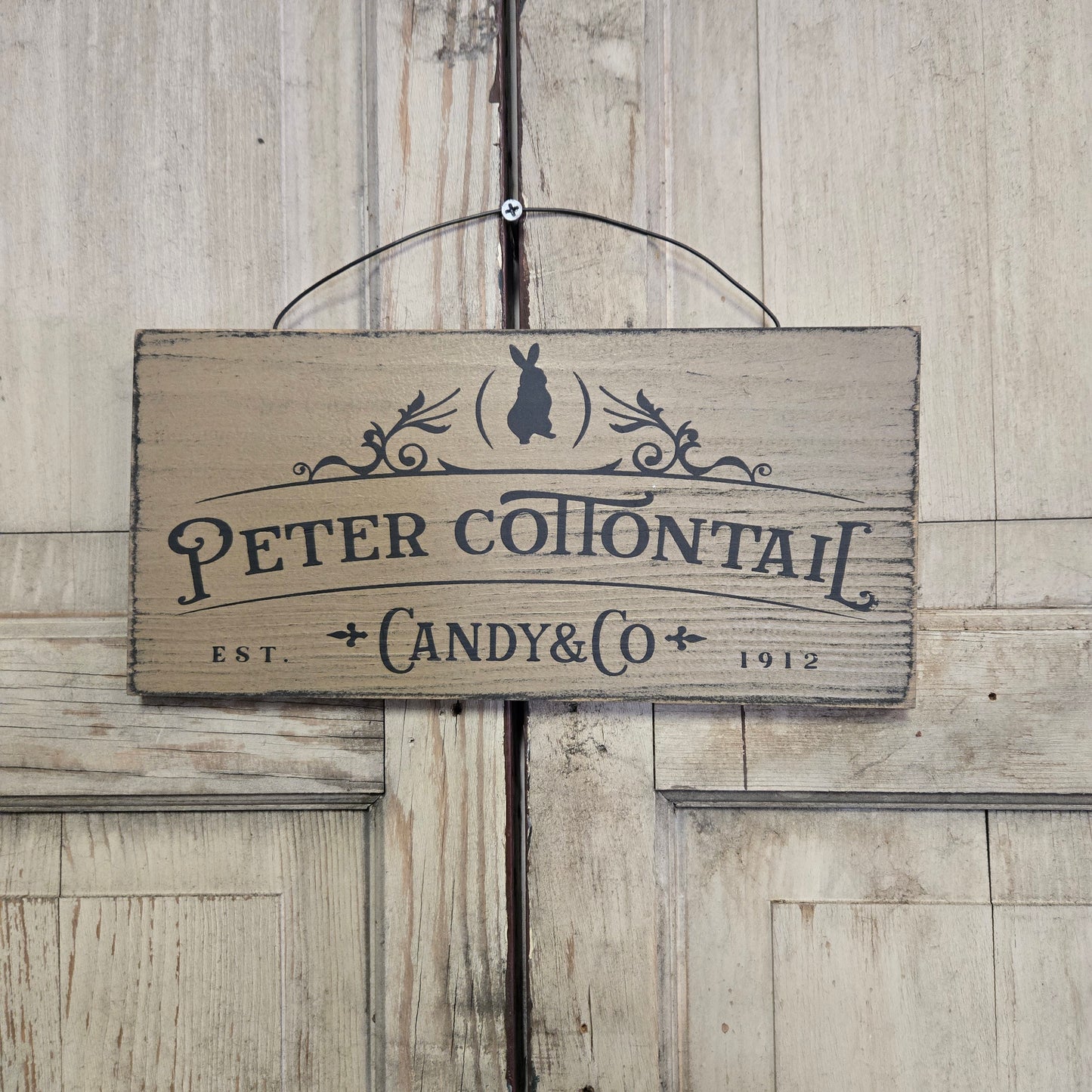 Peter Cottontail Candy and Company Wood Sign