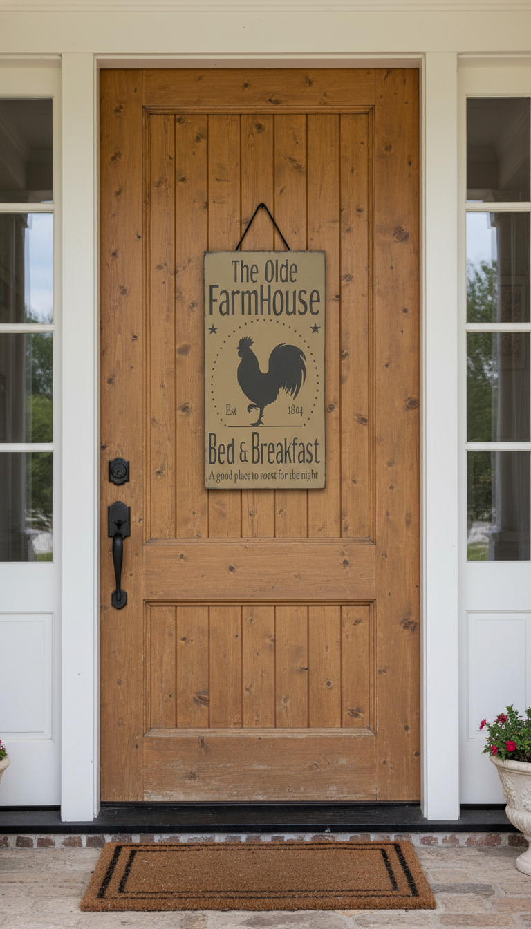 Rooster Farmhouse Wood Sign