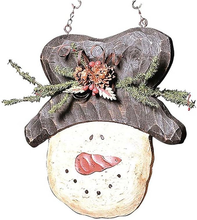 A decorative snowman arrow replacement with an evergreen top hat, designed for seasonal and holiday decorations.