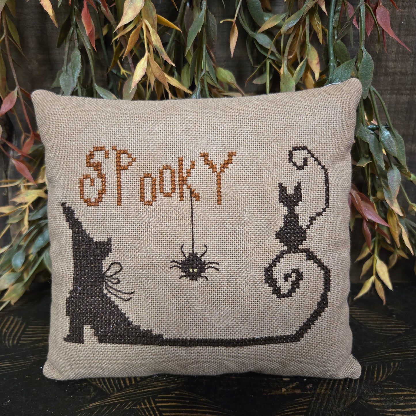 Spooky Cross Stitch Pillow