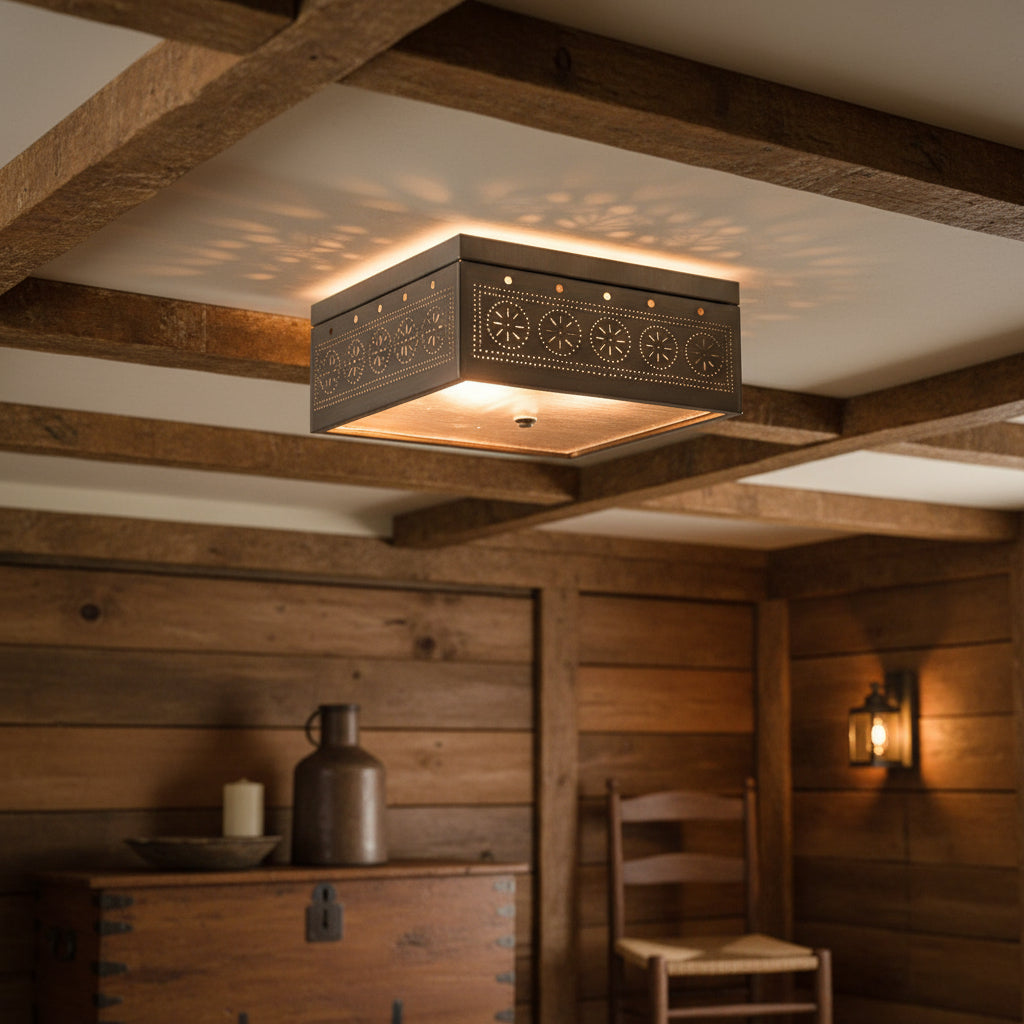 Decorative ceiling light fixture with intricate design on a white background