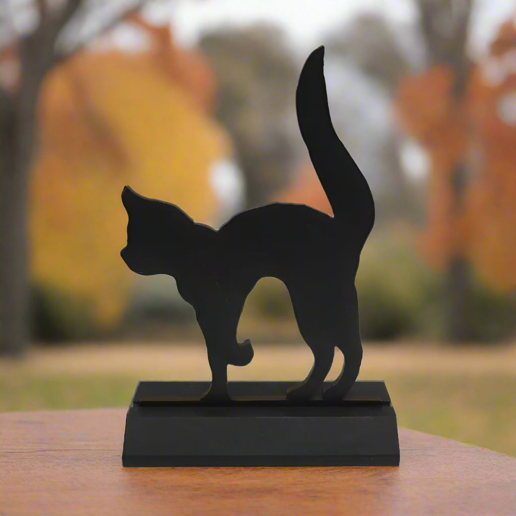 Standing Wooden "Black Cat" Silhouette Halloween Decoration