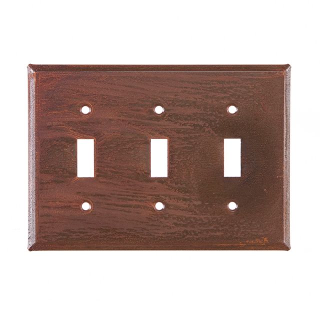 Triple Switch Cover Unpierced in Rustic Tin