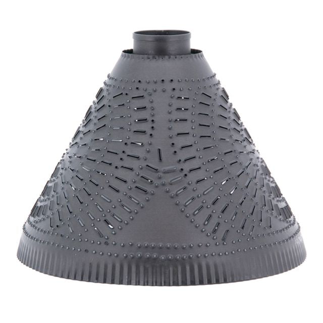 Pierced tin shade with a chisel design
