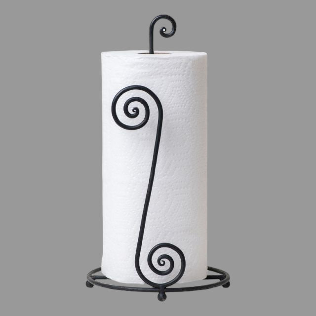 Wrought iron primitive paper towel holder