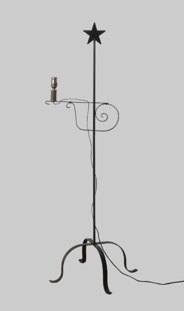 Wrought iron adjustable floor light with star top