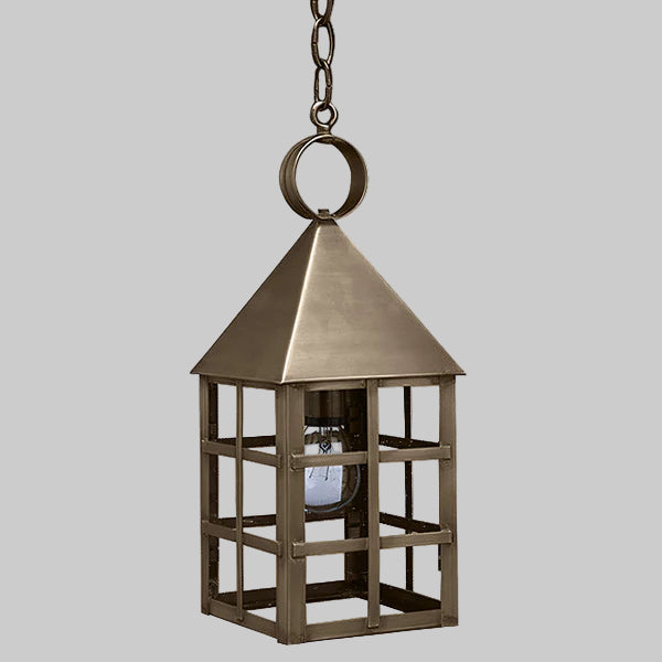 Bronze hanging lantern on a gray background
