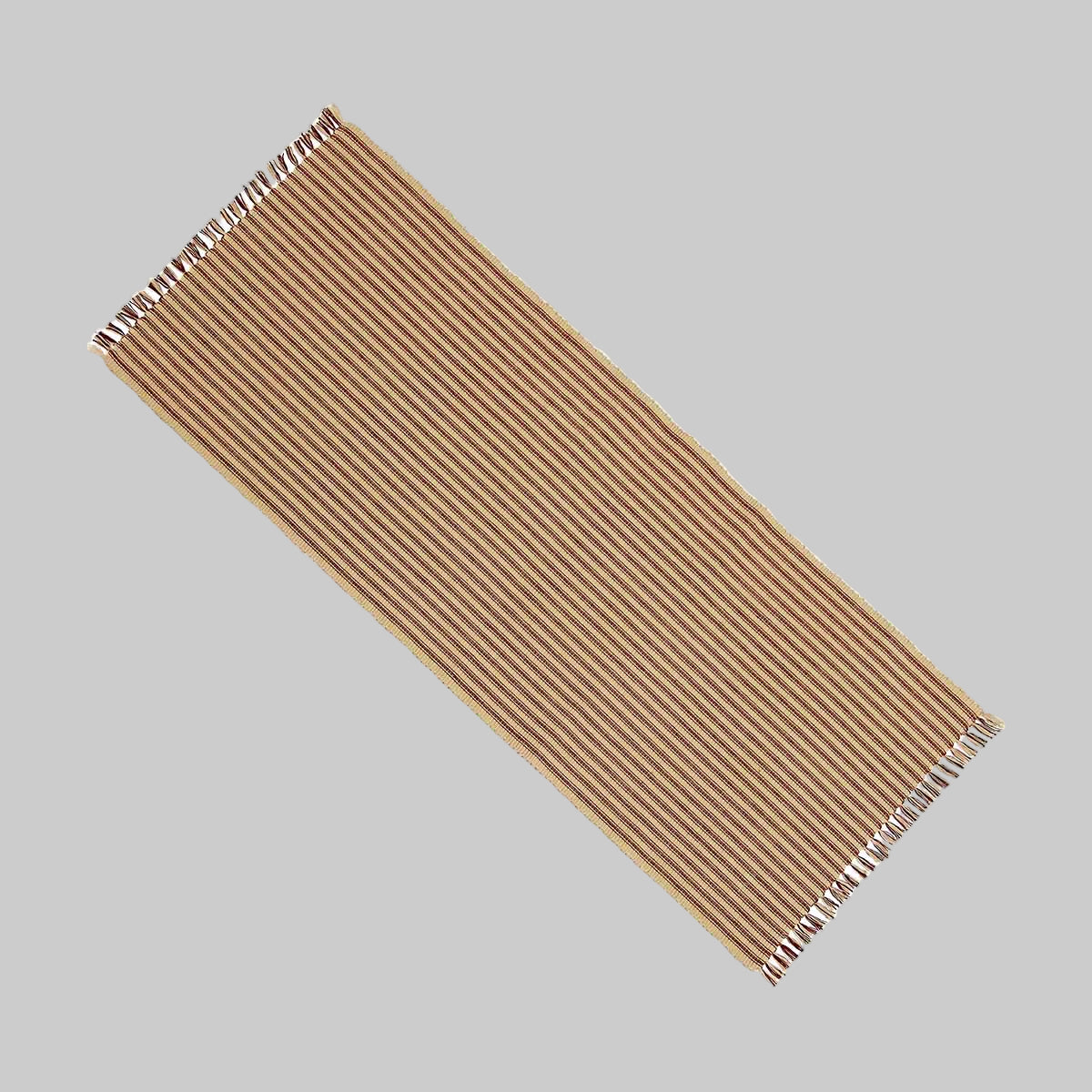 York Ticking Table Runner Barn Red