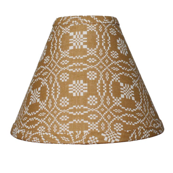 Lover's Knot Mustard Jacquard Lampshade 14" Washer
