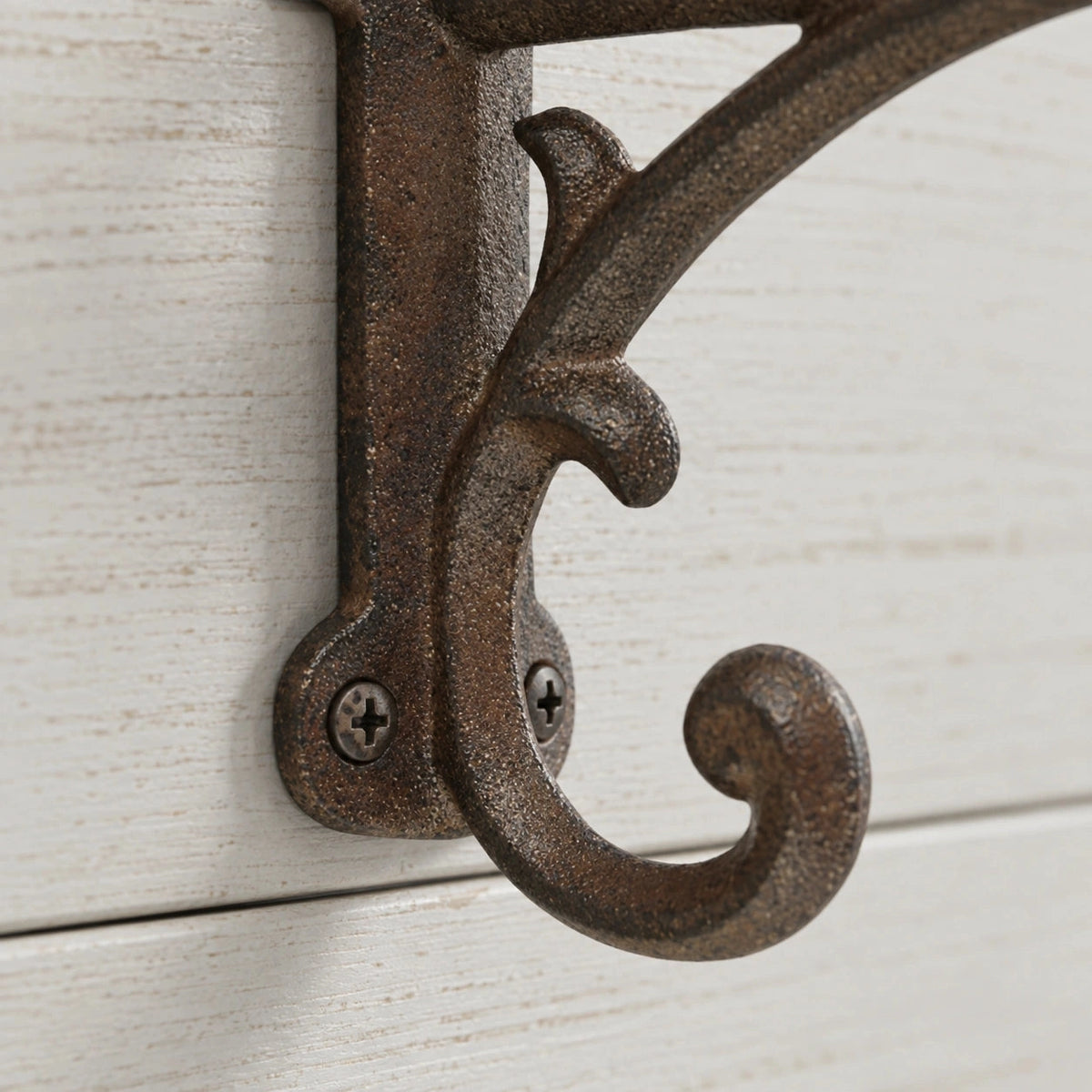 Wall Hook Cast Iron Farmhouse Weathered Finish