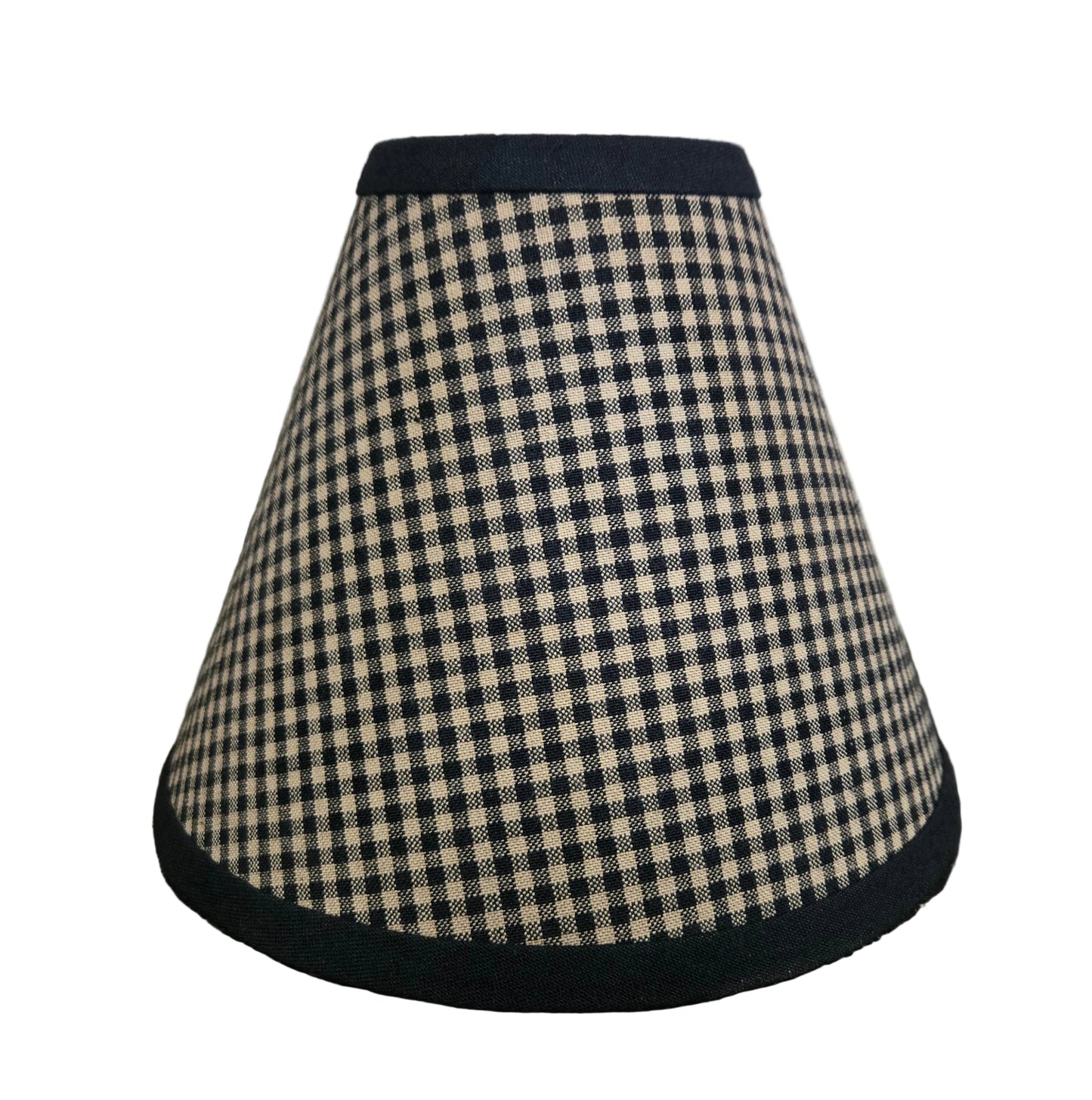 Black and white checkered lampshade on a white background