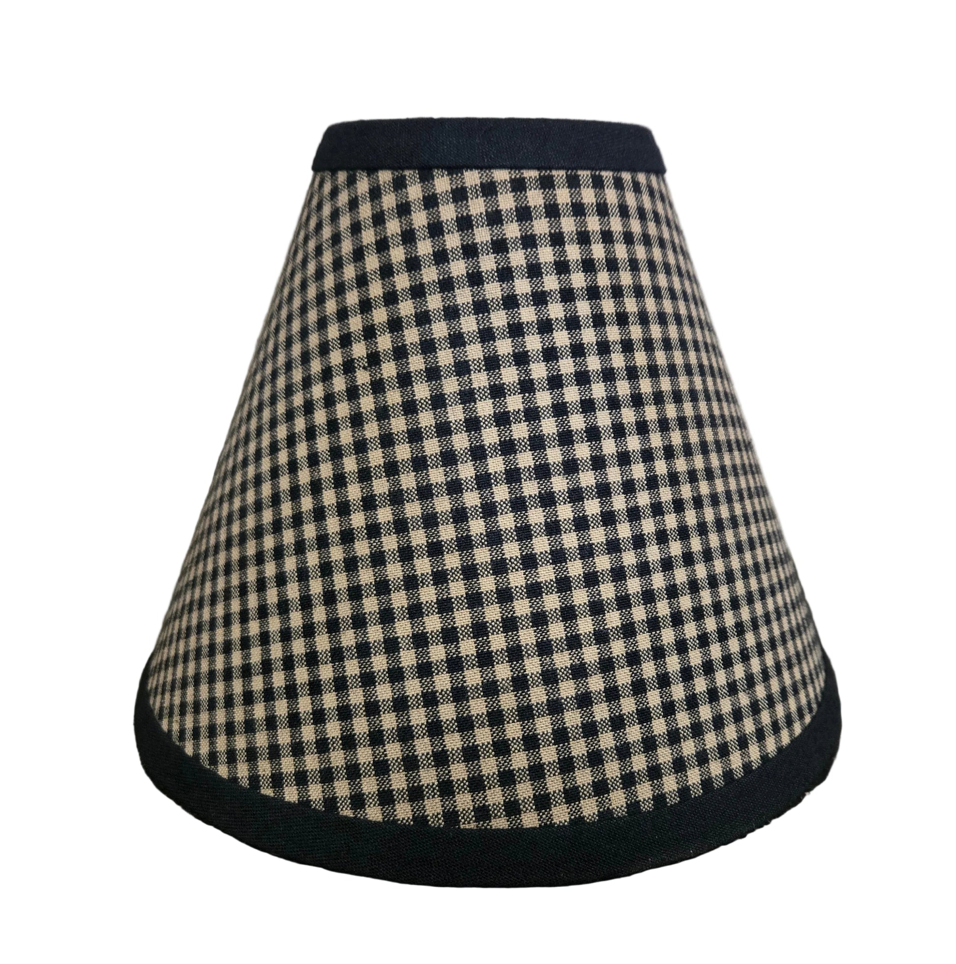 Black and white checkered lampshade on a white background