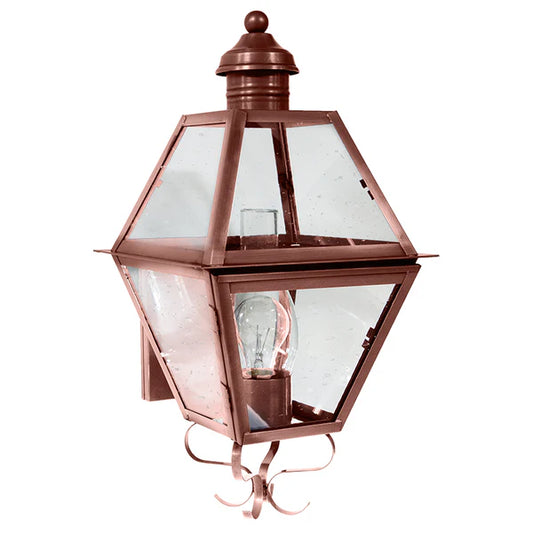 Boston Wall Light with Chimney - Small Antique Copper
