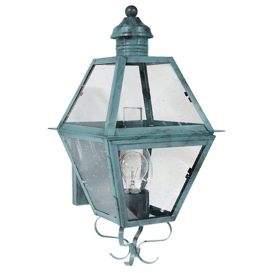 Boston Wall Light with Chimney - Small Verdi Gris