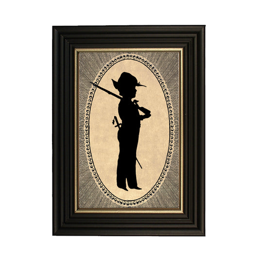 Colonial Boy with Rifle Printed Silhouette