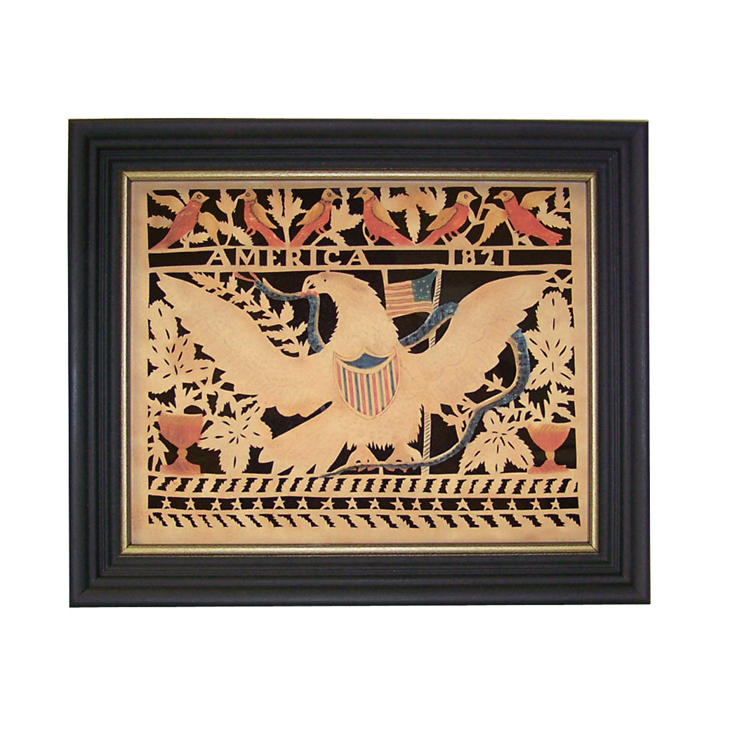 America Eagle Reproduction Scherenschnitte Paper Cutting