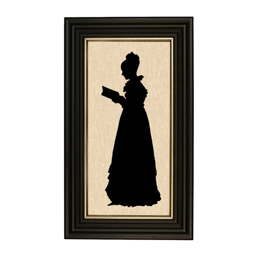 Bonita Reading a Book Framed Paper Cut Silhouette