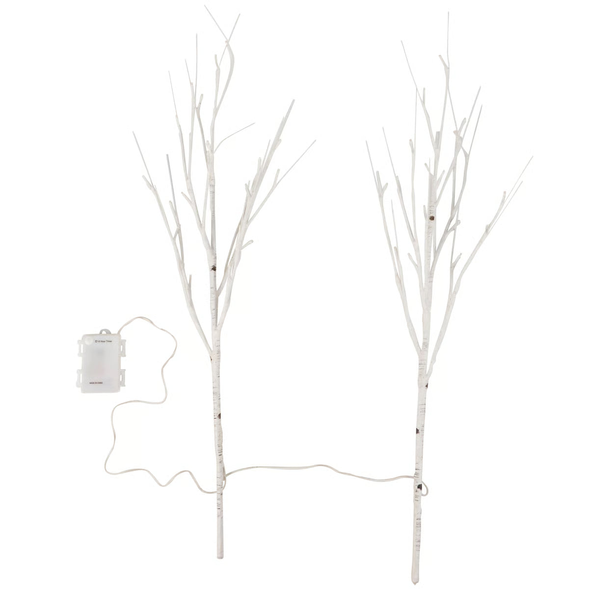 Double Birch Lighted Twig