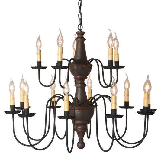 Harrison Two Tier Wooden Chandelier in Espresso