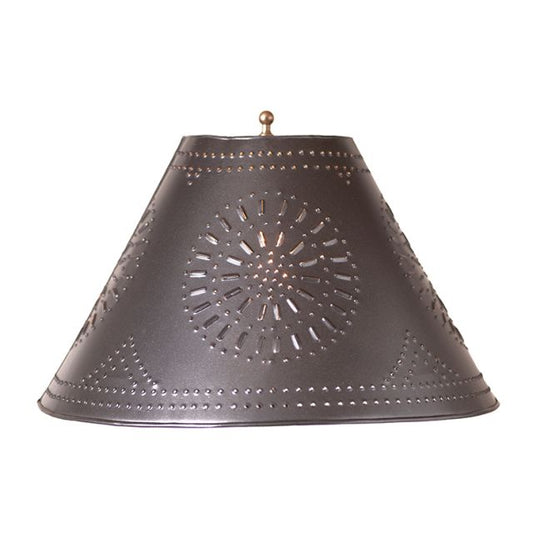 17 inch punched tin shade on white background