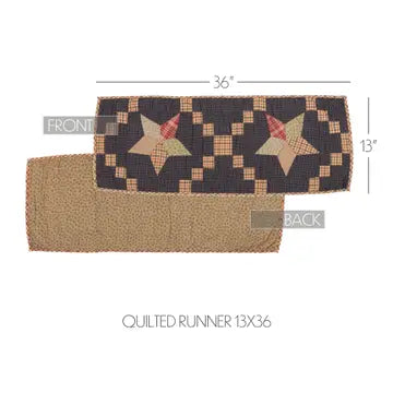 Arlington Star Table Runner Quilted Patchwork