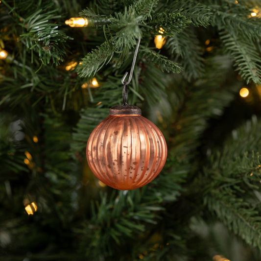 2" SALMON RIBBED KUGEL ORNAMENT