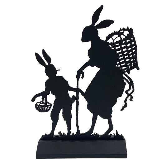 Easter Bunnies Standing Silhouette Tabletop Décor