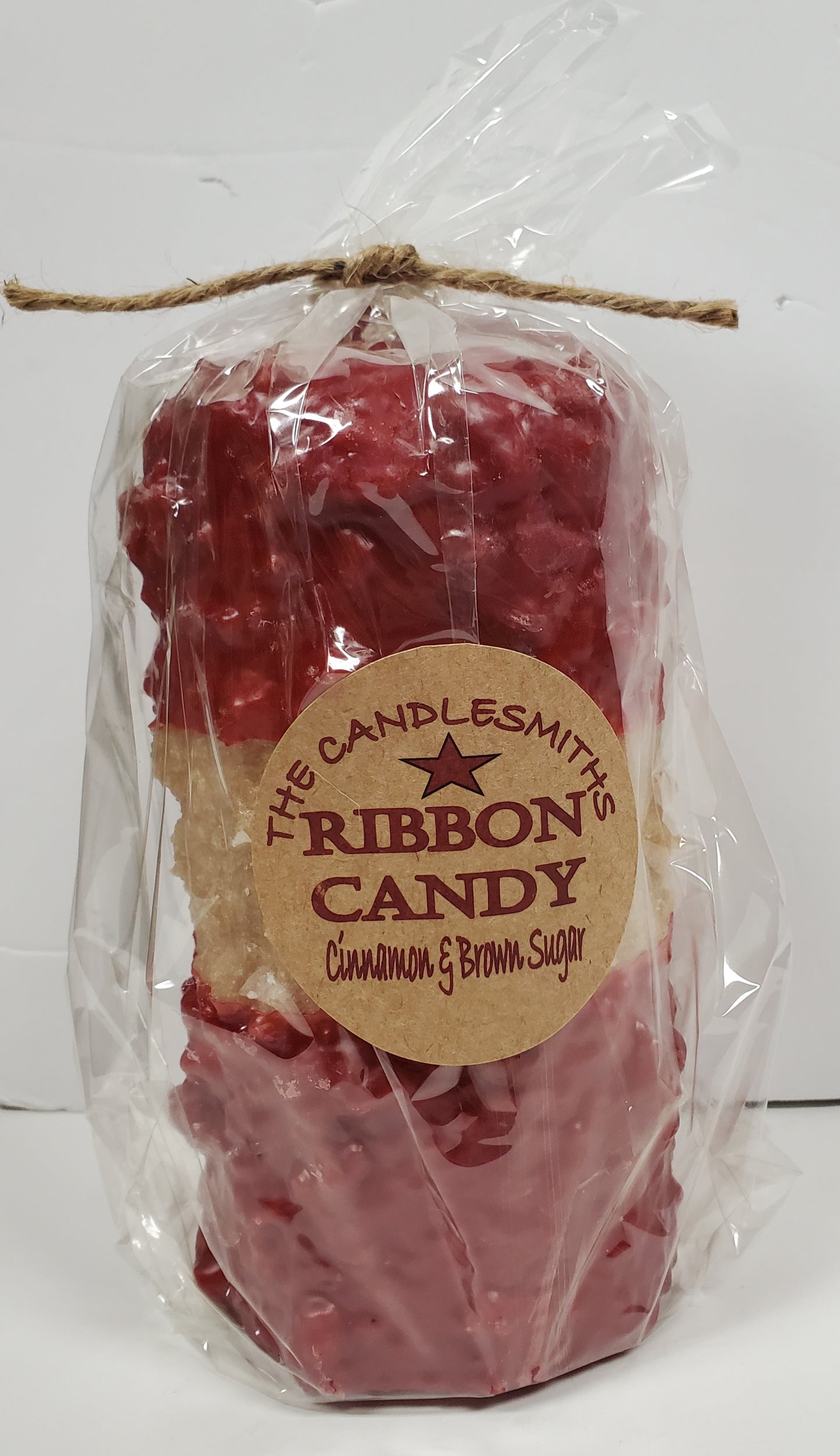 LARGE PILLAR CANDLE RIBBON CANDY