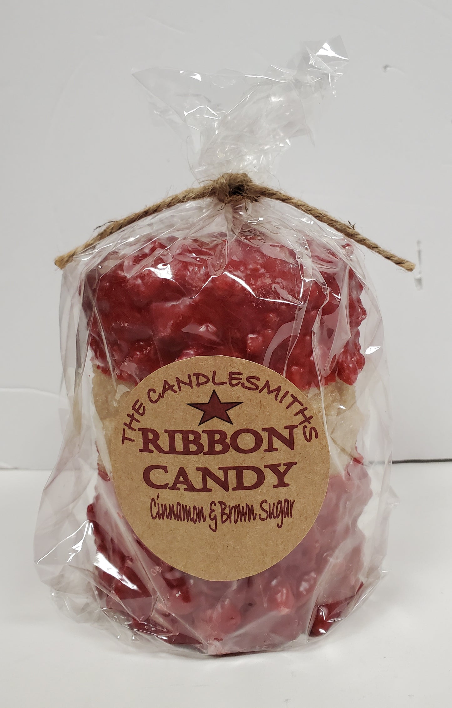 SHORT PILLAR CANDLE RIBBON CANDY